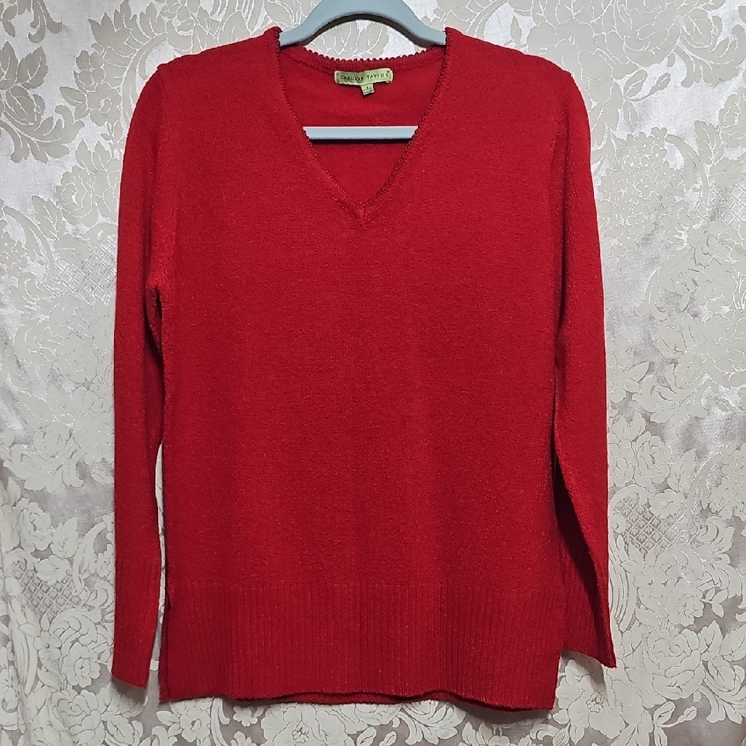 Carolyn Taylor Red V-Neck Sweater